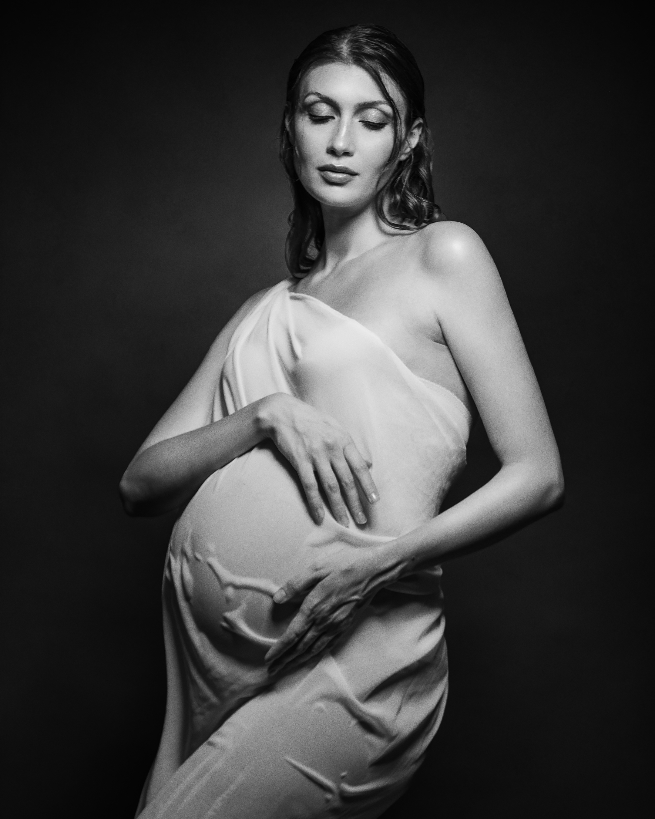 Muriel accompagna una futura mamma durante lo shooting Emotiph